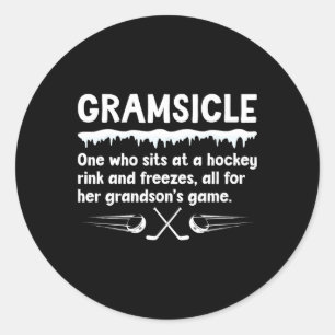 Pegatina Redonda Definición de Gramsicle Hockey sobre hielo Gramo d