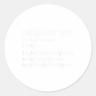 Pegatina Redonda Definición de guerra religiosa vintage Ac antireli