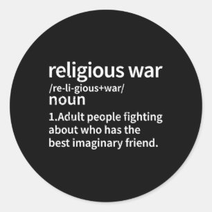 Pegatina Redonda Definición de guerra religiosa vintage Ac antireli