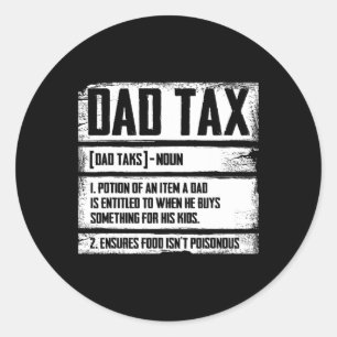 Pegatina Redonda Definición de impuestos de papá Día del padre para