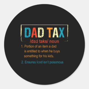 Pegatina Redonda Definición de impuestos de papá Divertido padre Dí
