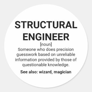 Pegatina Redonda Definición de ingeniero estructural moderna