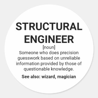 Pegatina Redonda Definición de ingeniero estructural moderna