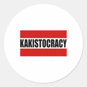 Pegatina Redonda Definición de Kakistocracia Sutil Divertida Anti T