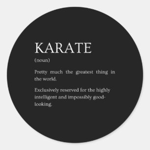 Pegatina Redonda Definición de Karate - Explicación Divertida y Sar