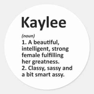 Pegatina Redonda Definición de Kaylee Nombre Personalizado Regalo D