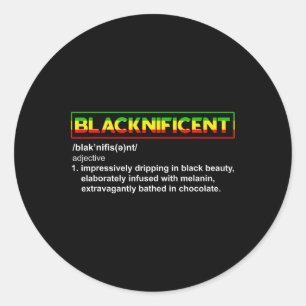 Pegatina Redonda Definición de la decimonovena historia negra afric