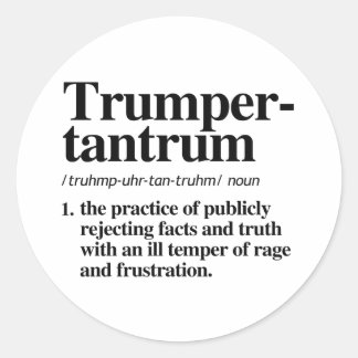 Pegatina Redonda Definición de la trama del Trumper