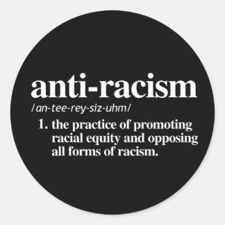 Pegatina Redonda Definición de lucha contra el racismo