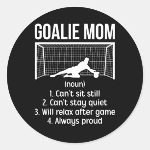 Pegatina Redonda Definición de mamá de portero de fútbol Portero de