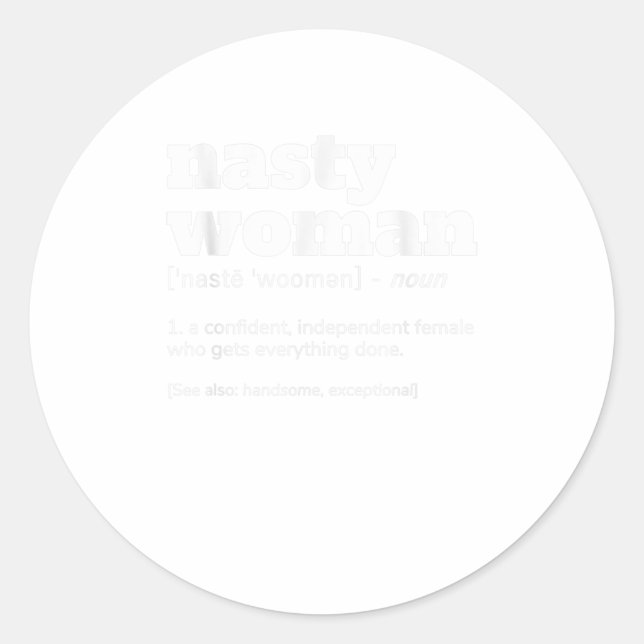 Pegatina Redonda Definición de mujer desnuda (Anverso)