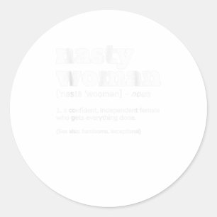 Pegatina Redonda Definición de mujer desnuda