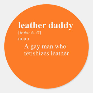 PEGATINA REDONDA DEFINICIÓN DE PADRE DE CUERO