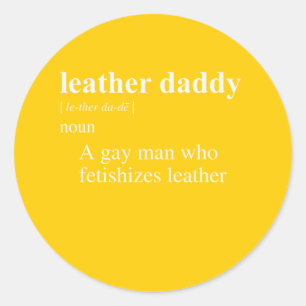 PEGATINA REDONDA DEFINICIÓN DE PADRE DE CUERO