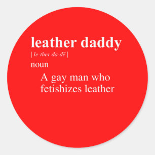 PEGATINA REDONDA DEFINICIÓN DE PADRE DE CUERO