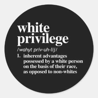 Pegatina Redonda Definición de privilegios blancos