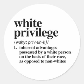 Pegatina Redonda Definición de privilegios blancos