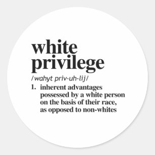 Pegatina Redonda Definición de privilegios blancos