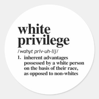 Pegatina Redonda Definición de privilegios blancos