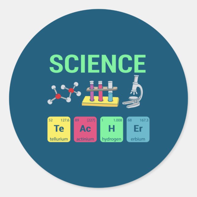 Pegatina Redonda Definición de profesor de ciencia de regalo de pro (Anverso)