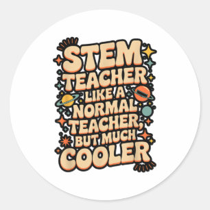Pegatina Redonda Definición de profesor STEM divertido ciencia mate