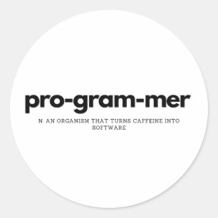 Pegatina Redonda Definición de programador