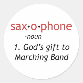 Pegatina Redonda Definición de saxofón
