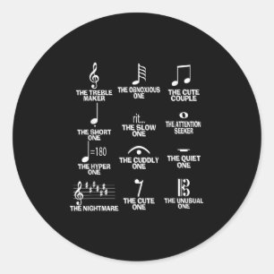 Pegatina Redonda Definición de símbolo de notas musicales Humor div