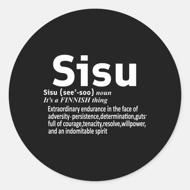 Pegatina Redonda Definición de Sisufinland Sisufinns en finlandés (Anverso)