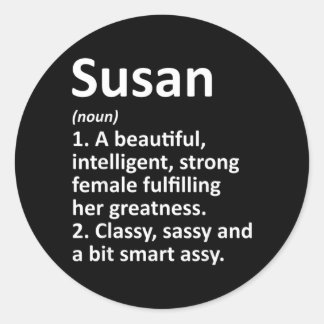 Pegatina Redonda Definición de Susan Nombre Personalizado Navidad D