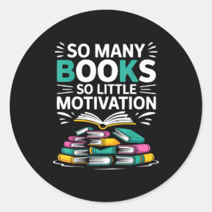 Pegatina Redonda Definición de Tsundoku bibliófilo aficionado a los