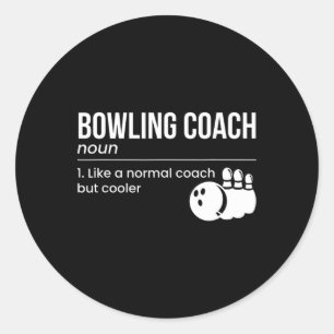 Pegatina Redonda Definición del entrenador de bolos