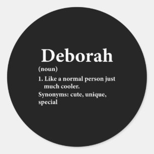 Pegatina Redonda Definición del nombre Deborah Divertido D