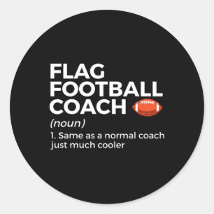 Pegatina Redonda Definición divertida de entrenador de fútbol de ba