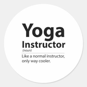 Pegatina Redonda Definición Divertida de Instructor de Yoga Genial 