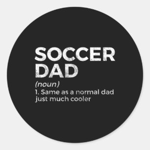 Pegatina Redonda Definición divertida de papá de fútbol