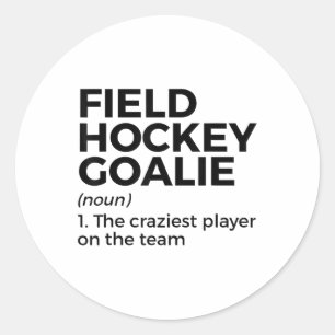 Pegatina Redonda Definición divertida de portero de hockey sobre hi