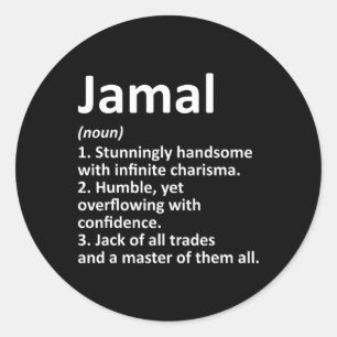 Pegatina Redonda Definición Jamal Nombre Personalizado Funny Cumple