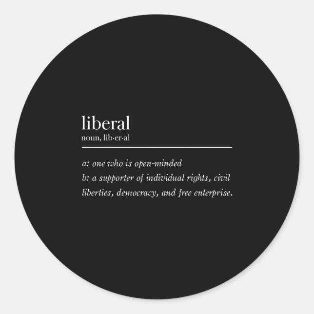 Pegatina Redonda Definición liberal (Anverso)