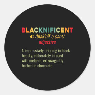 Pegatina Redonda Definición negras Orgullo negro negro africano