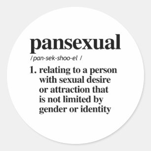 Pegatina Redonda Definición Pansexual - Términos LGBTQ definidos -