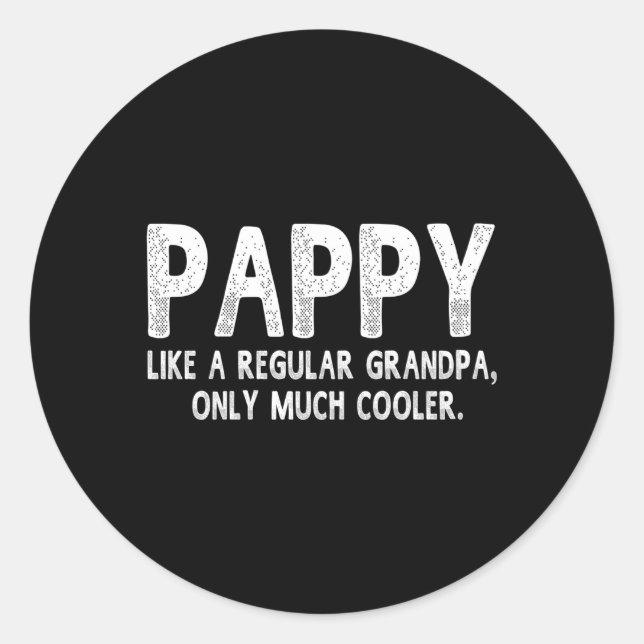 Pegatina Redonda Definición Papppy Como Abuelo Regular Solo Er (Anverso)