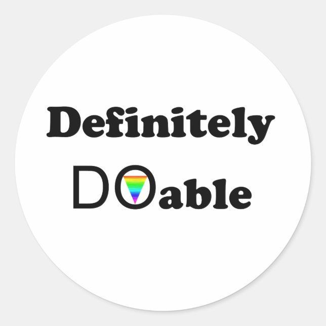Pegatina Redonda Definitivamente Doable (Anverso)