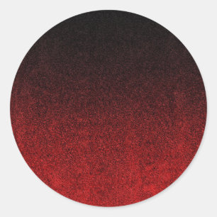 Pegatina Redonda Degradado de Purpurina rojo y negro caído
