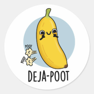Pegatina Redonda DejaPoot Funny Banana Doble Trucha