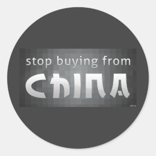 Pegatina Redonda Dejar de comprar en China