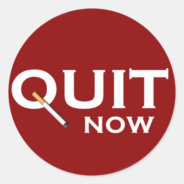 Pegatina Redonda Dejar de fumar (Anverso)