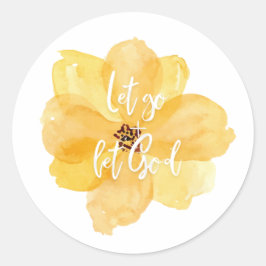 Pegatina Redonda Dejar ir a Dios Cristianismo Fe Biblia Jesús