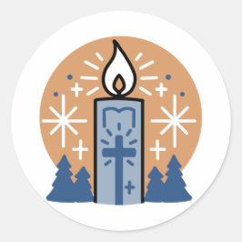 Pegatina Redonda Dejar que la fe brille brillante