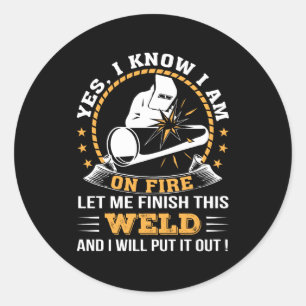 Pegatina Redonda Déjenme Terminar Con Wed Y Lo Pondré Fuera